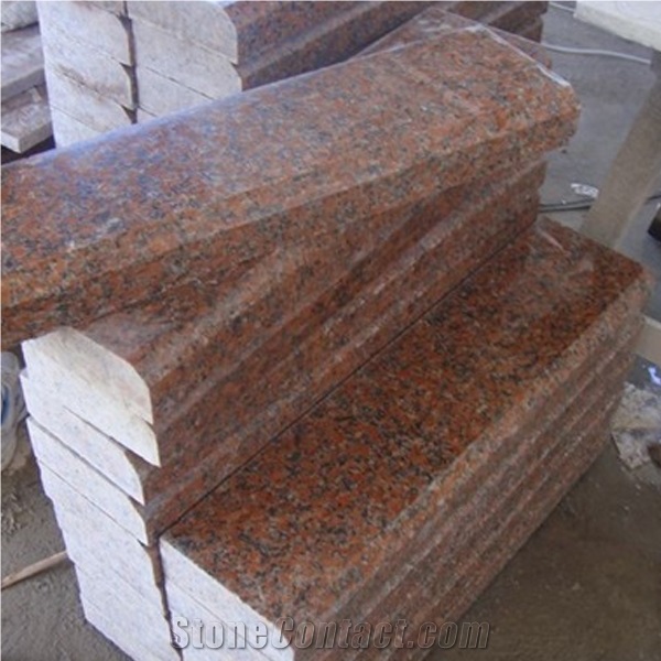 G562 Maple Red Light Kerb Stone, G562 Red Granite Kerb Stone/Polished G562 Maple Red Granite Kerbstone,Chinese Cheap Red Granite Road Kerbstone