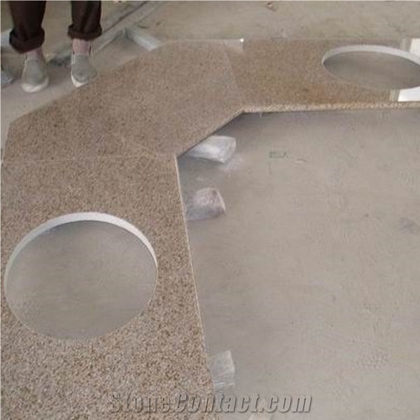 G682 Granite Bathroom Countertops/Yellow Rust Granite Custom Vanity Tops/Sunset Gold Granite Bathroom Vanity Tops/Golden Sand Granite Bath Tops/Padang Amarillo Granite Bath Tops/Square Bath Tops