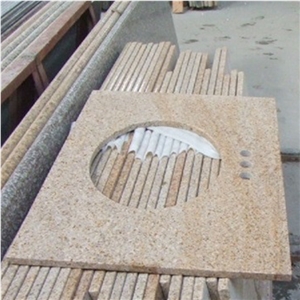 G682 Granite Bathroom Countertops/Yellow Rust Granite Custom Vanity Tops/Sunset Gold Granite Bathroom Vanity Tops/Golden Sand Granite Bath Tops/Padang Amarillo Granite Bath Tops/Square Bath Tops