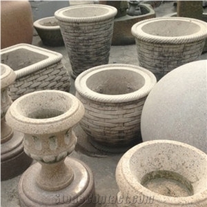 G682 Granite Garden Plante Carvings, Hand Carved Stone Flower Pots Ornaments G682 Granite Garden Plante Carvings, Hand Carved Stone Flower Pots Ornaments