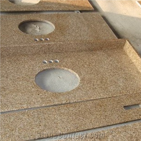 G682 Sunset Gold Chinese Granite Vanity Top/Custom Vanity Tops/Engineered Stone Bathroom