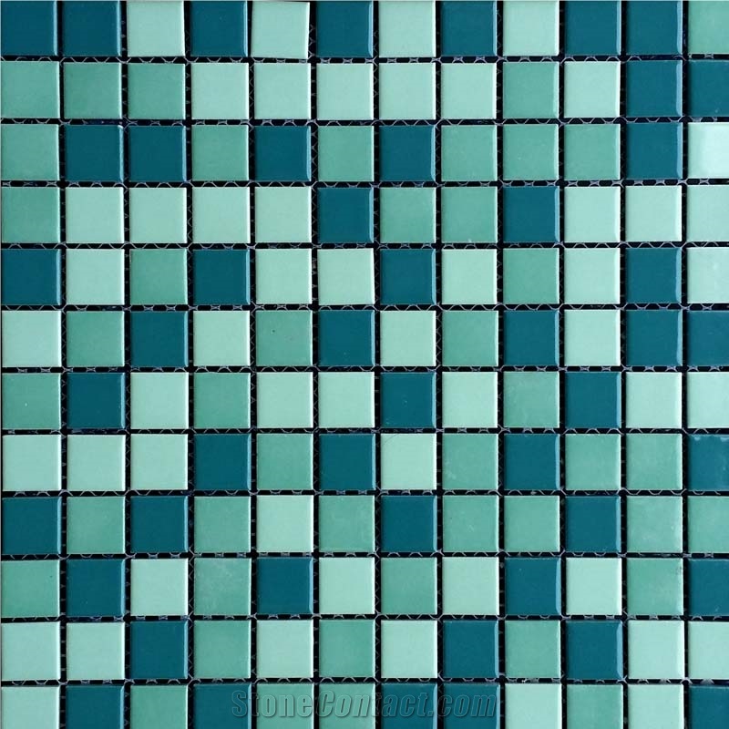Green Polished Glass Mosaic,Green Wall & Floor Mosaic,23*23mm Mosaic Pattern,Green Glass Mosaic