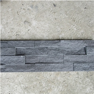 Natural Black Slate Stone Split Face Culture Stone,Black Cultured Stone for Wall Cladding, Stacked Stone Veneer/Thin Stone Veneer/Ledge Stone/Feature Stone/Beautiful Decor Stone