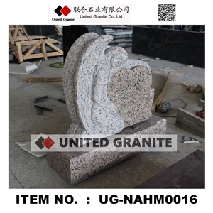 Ug-Naam0016 Huidong Red Granite Angel with Heart Monument