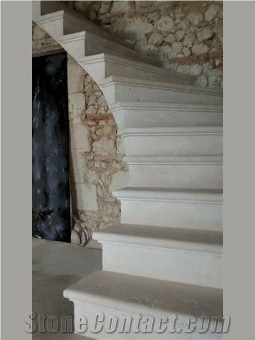 French Limestone Helicoidal Staircase