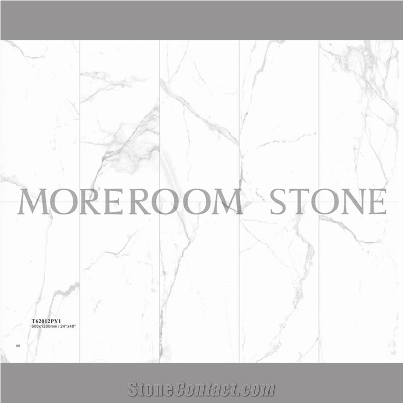 24x48 Calacatta White Marble Look Porcelain Tiles