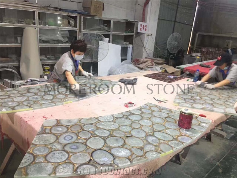 Backlit Natural Semi Precious Gemstone Countertops