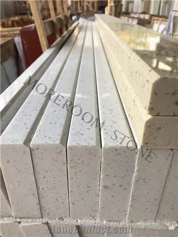 Chinese Engineered Crystal White Quartz Stone Kitchen Countertops