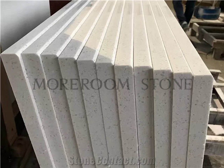 Chinese Engineered Crystal White Quartz Stone Kitchen Countertops
