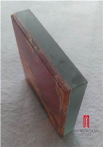 Composite Glass Backlit Carnelian Semi Precious Stone Slab