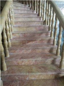 High Quality Natural Pink Onyx Stairs & Steps