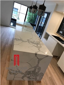 Hot Sale Marble Look Statuario White Quartz Polished Countertop Hot Sale Marble Look Statuario White Quartz Polished Countertop