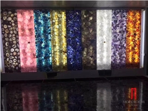 Translucent Polychrome Semi Precious Stone Agate Slab
