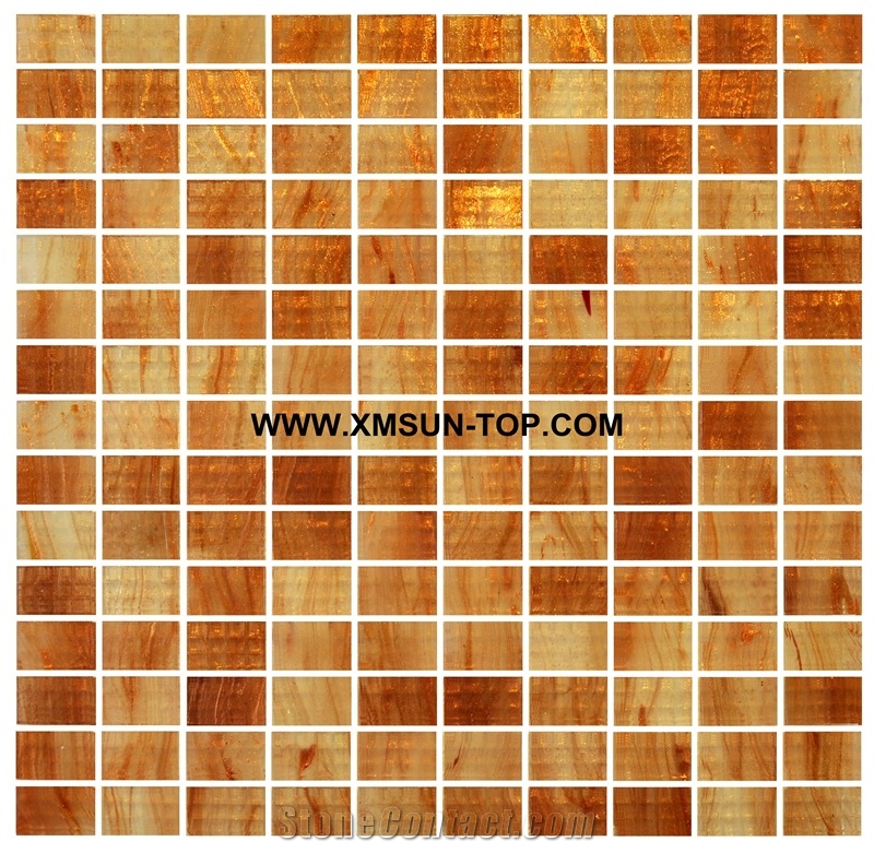 Beige Glass Mosaic/Square Glass Mosaic/Mosaic Pattern/Floor Mosaic/Wall Mosaic/Polished Mosaic//Interior Decoration/Customized Mosaic Tile/Mosaic Tile for Bathroom&Kitchen&Hotel Decoration