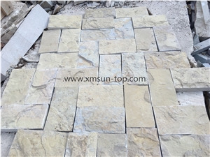 Beige Limestone Mushroomed Stone(20*10*4cm)/Beige Limestone Mushroomed Cladding/Beige Mushroom Stone/Building Stone/Mushroom Wall Cladding/Limestone Mushroom Wall Tile
