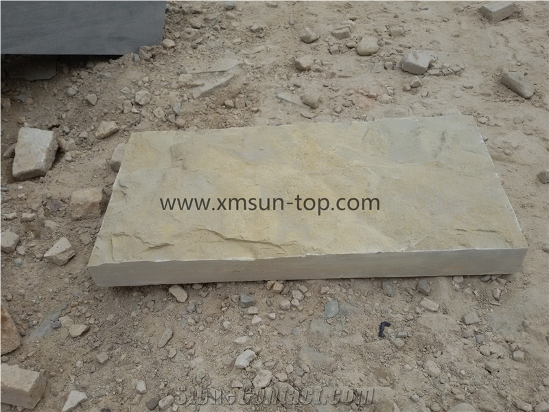 Beige Limestone Mushroomed Stone(20*40*4cm)/Beige Limestone Mushroomed Cladding/Beige Mushroom Stone/Building Stone/Mushroom Wall Cladding/Limestone Mushroom Wall Tile