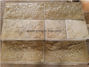 Beige Limestone Mushroomed Stone(30*60*4cm)/Beige Limestone Mushroomed Cladding/Beige Mushroom Stone/Building Stone/Mushroom Wall Cladding/Limestone Mushroom Wall Tile