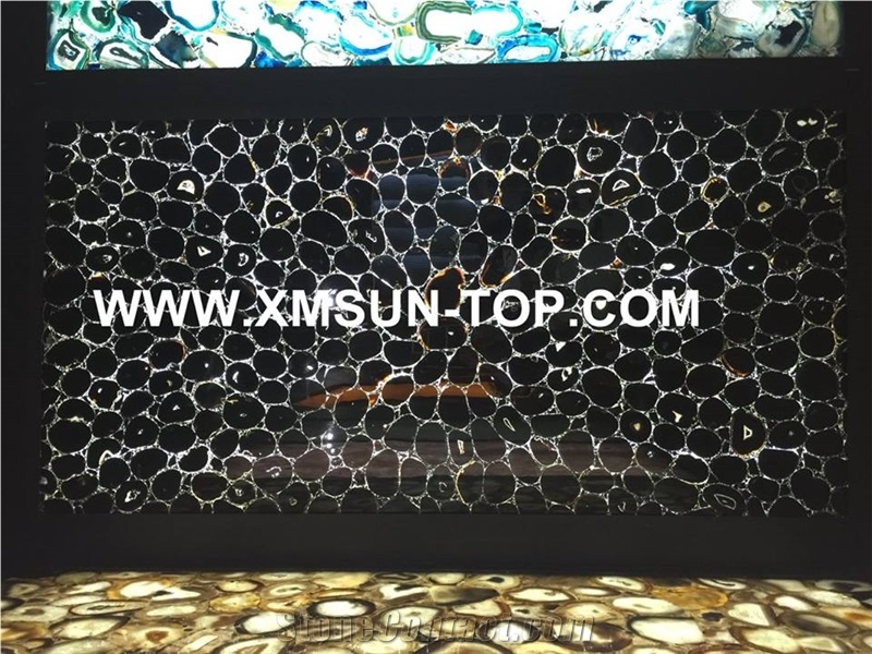 Black Gemstone Slabs&Tiles/Black Semiprecious Stone Panels/Black Precious Stone Slabs/Black Semiprecious Slabs/Interior Decoration