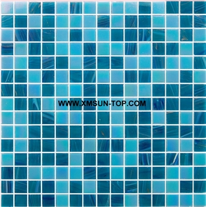 Blue Glass Mosaic/Square Glass Mosaic/Mosaic Pattern/Floor Mosaic/Wall Mosaic/Polished Mosaic//Interior Decoration/Customized Mosaic Tile/Mosaic Tile for Bathroom&Kitchen&Hotel Decoration