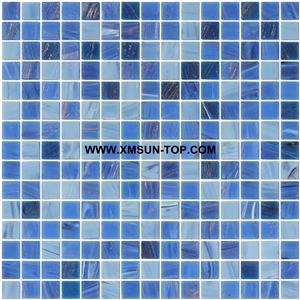 Blue Glass Mosaic/Square Glass Mosaic/Mosaic Pattern/Floor Mosaic/Wall Mosaic/Polished Mosaic//Interior Decoration/Customized Mosaic Tile/Mosaic Tile for Bathroom&Kitchen&Hotel Decoration
