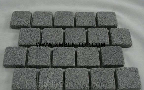 G654 Granite Cube Stone/China Nero Impala Granite on Mesh/Dark Barry Grey Granite Net Paste/Flake Grey Granite on Net/Granite Paving Sets/Courtyard Road Pavers/Garden Stepping Pavements/Walkway Pavers