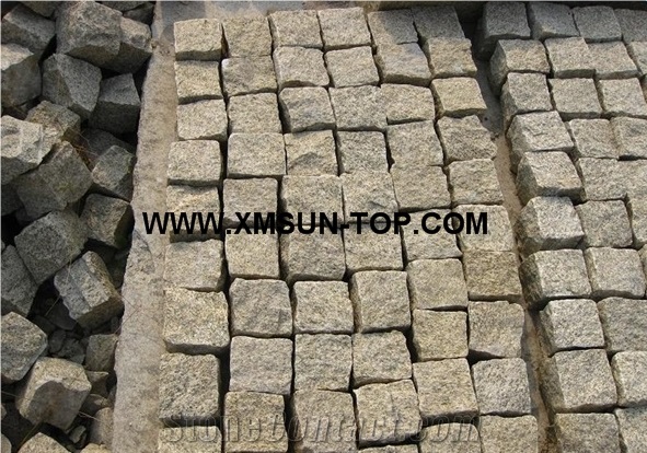 G682 Granite Cube Stone/Golden Sand Granite Cobble Stone/Golden Yellow Granite Square Pavers/Natural Stone Paving Sets/Floor Covering/Courtyard Road Pavers/Garden Stepping Pavements/Walkway Pavers
