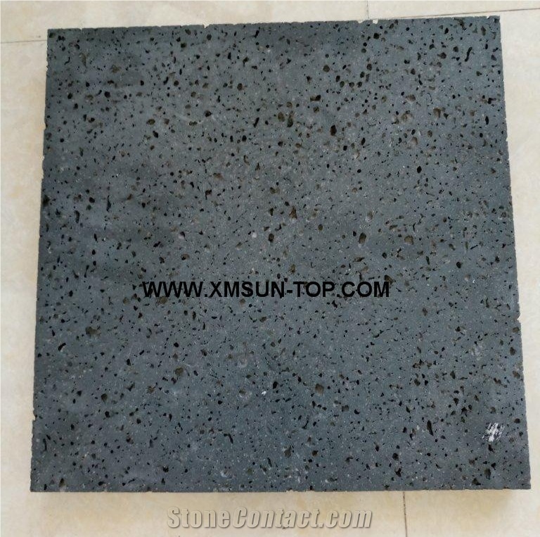 Honed Grey Lava Stone Tiles& Cut to Size(30*30 Cm)/Dark Grey Lava Stone Floor Covering Tiles/Grey Lava Stone Wall Covering Tiles/Grey Lava Stone Pavers/Grey Lava Stone Panels