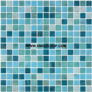 Light Green Glass Mosaic/Square Glass Mosaic/Mosaic Pattern/Floor Mosaic/Wall Mosaic/Polished Mosaic//Interior Decoration/Customized Mosaic Tile/Mosaic Tile for Bathroom&Kitchen&Hotel Decoration