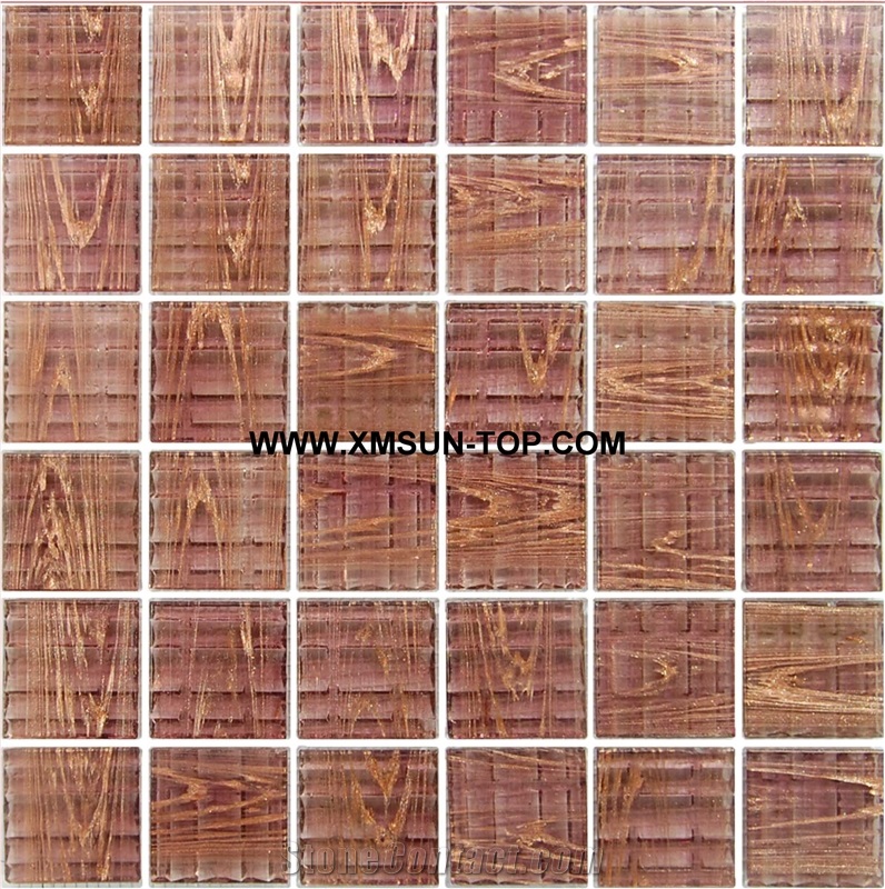 Pink Glass Mosaic/Square Glass Mosaic/Mosaic Pattern/Floor Mosaic/Wall Mosaic/Polished Mosaic//Interior Decoration/Customized Mosaic Tile/Mosaic Tile for Bathroom&Kitchen&Hotel Decoration