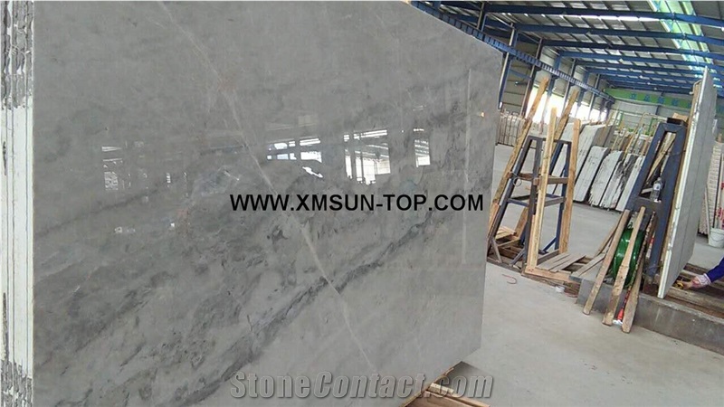 Polished China Ice Grey Marble Slab(Sun Top)/Chinese Ice Grey Marble from Own Marble Quarry/Exclusive Grey Marble/Backlight Effect/Interior Decoration