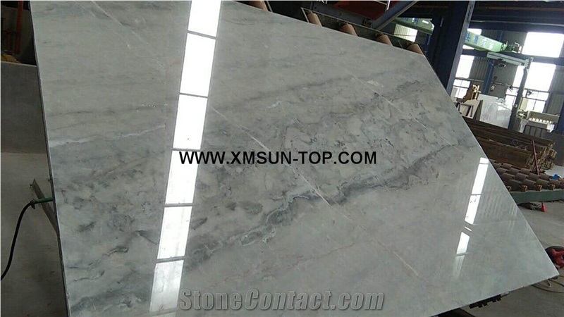 Polished China Ice Grey Marble Slab(Sun Top)/Chinese Ice Grey Marble from Own Marble Quarry/Exclusive Grey Marble/Backlight Effect/Interior Decoration