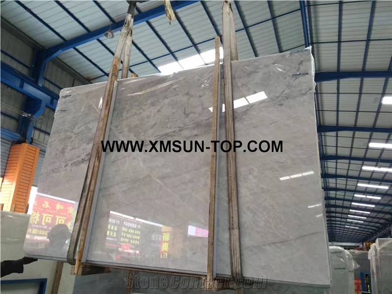 Polished China Ice Grey Marble Slab(Sun Top)/Chinese Ice Grey Marble from Own Marble Quarry/Exclusive Grey Marble/Backlight Effect/Interior Decoration