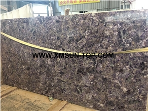 Purple Quartz Gemstone Slabs&Tiles/Lilac Gemstone Panels/Ametyst Gemstone for Wall Covering/Purple Gemstone for Floor Covering/Purple Precious Stone Slabs/Interior Decoration