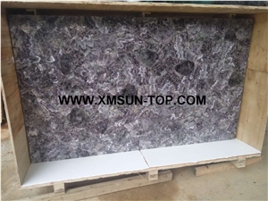 Purple Quartz Gemstone Slabs&Tiles/Lilac Gemstone Panels/Ametyst Gemstone for Wall Covering/Purple Gemstone for Floor Covering/Purple Precious Stone Slabs/Interior Decoration