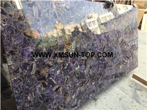 Purple Quartz Gemstone Slabs&Tiles/Lilac Gemstone Panels/Ametyst Gemstone for Wall Covering/Purple Gemstone for Floor Covering/Purple Precious Stone Slabs/Interior Decoration
