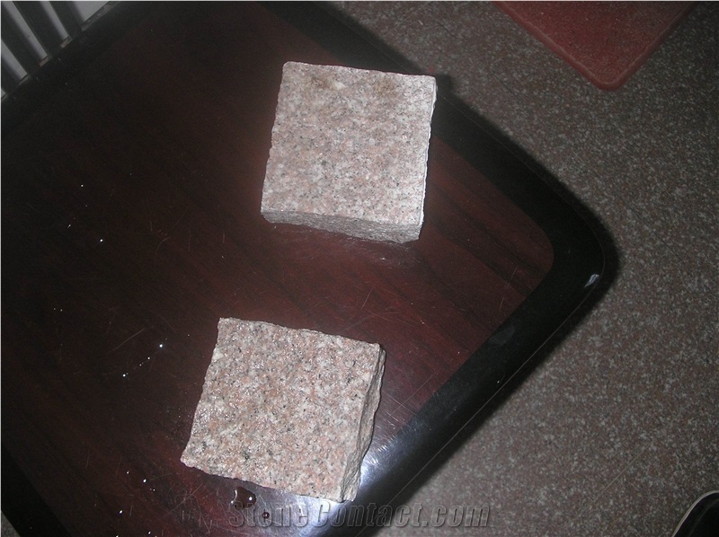 Cheap Pink Granite Cube G663, Granite Cubes 10x10x5 Paving Stone Pink, Chinese Natural Granite G663 Cube Stone,G663 Pink Paver Stone, Cobble, Curbstone, Road Edge Stone,Curbstones for Garden