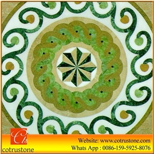 Cheap Polished Round Water Jet Medallions Inlay Flooring Tiles, Customized Green Bottom Marble Flooring Paving Tiles Patterns Design Customized Marble Cheap Polished Round Water Jet Medallions Inlay Flooring Tiles, Customized Green Bottom Marble Flooring Paving Tiles Patterns Design Customized Marble