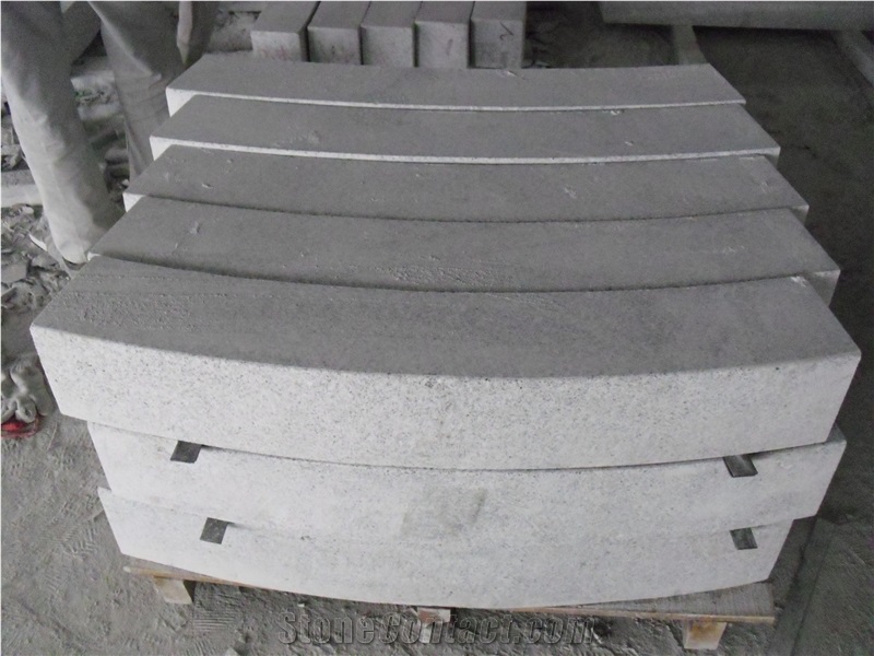 China Cheap Popular G603 Grey Granite Flamed Bevel Edge Kerbstones, Chamfered 5*5cm Curbstones, Granite Road Side Stone, Garden Paving Decoration, Natural Building Stone Curbs, Kerbs Project