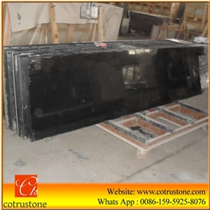 China Granite Absolute Black Hebei Black Polished Kitchen Countertop,Bar Top,Island Top,Bullnosed Desk Tops, Bench Tops,Work Top,Hebei Black Granite Countertops,Black Granite Kitchen Countertop