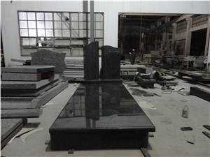 China Impala Black Granite Gravestone,Headstone,Cross Tombstone,Misty Impala Black Granite Monument, Grey Granite Monument & Tombstone,G654 Granite Tombstone&Monument Design