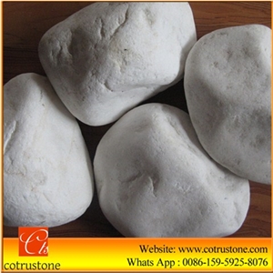 China White Marble Pebbles River Stones Hot Selling, Tumbled Walkway Pebble Stone