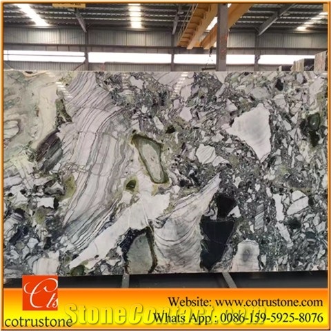 Cold Jade/Primavera Marble,Cold Jade Marble Pattern/White Beauty Marble/Cool Emerald Marble,Primavera Marble Ice Green Cold Jade Green Black Grey Marble Slab,Own Quarry Ice Green/Cold Jade/Primavera