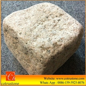 G682 Granite Cube Stone/Rustic Yellow/Pavers/Yellow Granite/Paving Stone,Chinese Wholesale Yellow Granite Patio Pavers, Easy Lay Driveways Granite Cobbles, G682 Cobbles Paving,G682 Wholesale Granite