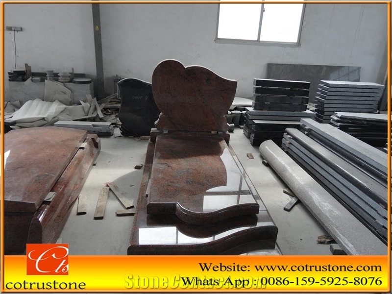 Multicolor Red Granite Headstone,Multicolor Red Granite Gravestone,Multicolor Red Cross Tombstones,Custom Monuments
