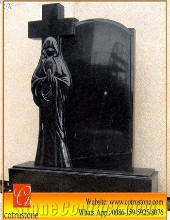 Shanxi Black Granite Tombstone Cover Plate,Shanxi-Black Monument & Tombstone,China Absolute Black American Style Polished Monument & Tombstone