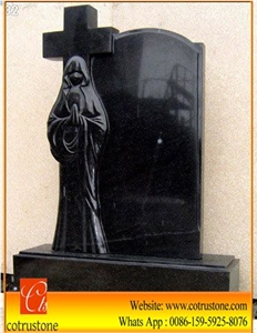 Shanxi Black Granite Tombstone Cover Plate,Shanxi-Black Monument & Tombstone,China Absolute Black American Style Polished Monument & Tombstone