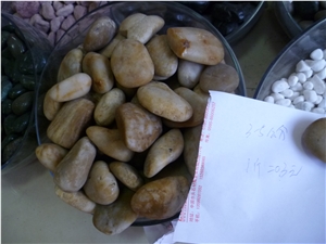 Yellow Polished Pebble Stone, Walkway Pebble Stone