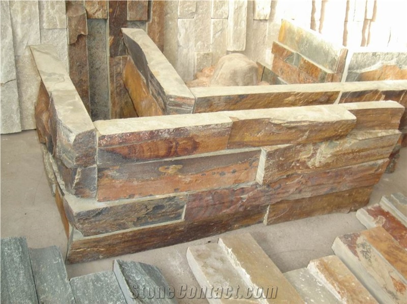 Yellow Slate, Wall Cladding, Cultured Stone, Stacked Stone Veneer Wall Panel,Cheap Price Good Quality Chinese Peacock Yellow Slate Stacked Stone Veneer, Stone Wall Decor, Exposed Wall Stone,Yellow Sla