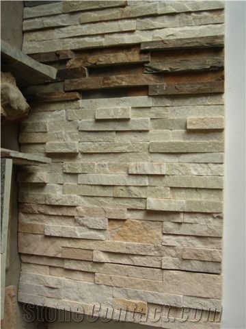 Yellow Slate, Wall Cladding, Cultured Stone, Stacked Stone Veneer Wall Panel,Cheap Price Good Quality Chinese Peacock Yellow Slate Stacked Stone Veneer, Stone Wall Decor, Exposed Wall Stone,Yellow Sla
