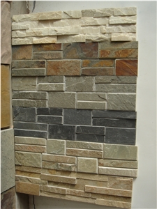 Yellow Slate, Wall Cladding, Cultured Stone, Stacked Stone Veneer Wall Panel,Cheap Price Good Quality Chinese Peacock Yellow Slate Stacked Stone Veneer, Stone Wall Decor, Exposed Wall Stone,Yellow Sla